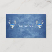 White Deer Head Antlers Mysterious Face Rozen Blue Visitekaartje (Achterkant)