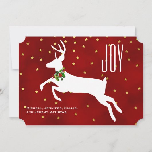 White Deer Joy kerstKaart (Voorkant)