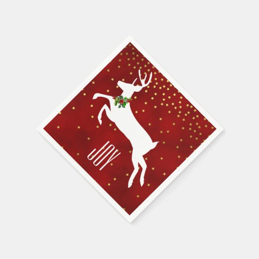 White Deer-kerstpapier Napkins Servetten (Hoek)