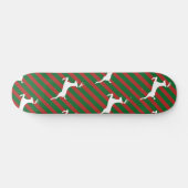 White deer Pattern (groen en rood) Skateboard (Horizontaal)