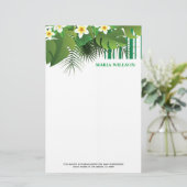 White Delicate Flowers Briefpapier (Staand voorkant)