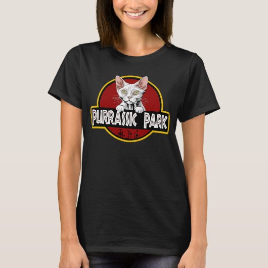 White Devon Rex Cat Schattige Cat Parodie T-shirt (Voorkant)