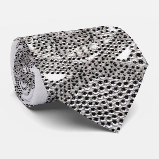 White Diamond Bling Stropdas (Opgerold)