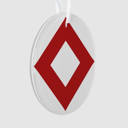 White Diamond, Bold Red Border Ornament (voorkant)