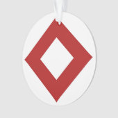 White Diamond, Bold Red Border Ornament (voorkant)