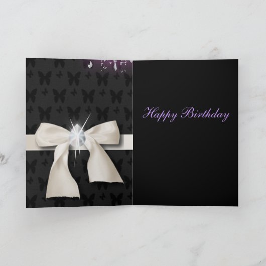 White Diamond Bow Sweet 16 Kaart (Binnen)