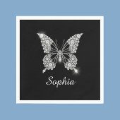 White Diamond Butterfly, DIY Script Name, Black Servet