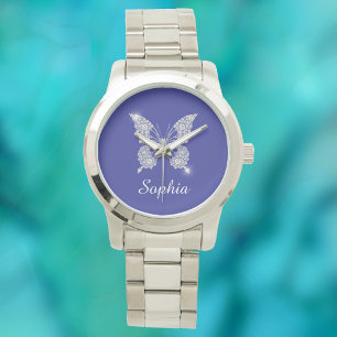 White Diamond Butterfly, Script Name, Deep Blue Horloge