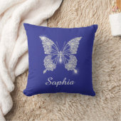 White Diamond Butterfly, Script Name, Deep Blue Kussen (Deken)