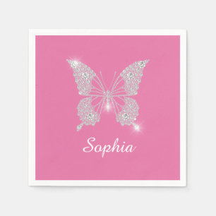 White Diamond Butterfly, Script Name, Pink Servet