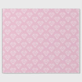 White Diamond Jewel Pattern Pink Wrapping Paper Cadeaupapier (Vlak)