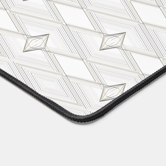 White Diamond Pattern Abstract Classy Geometric Bureaumat (Hoek)