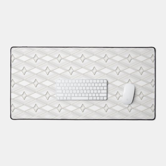 White Diamond Pattern Abstract Classy Geometric Bureaumat (Keyboard & Muis)