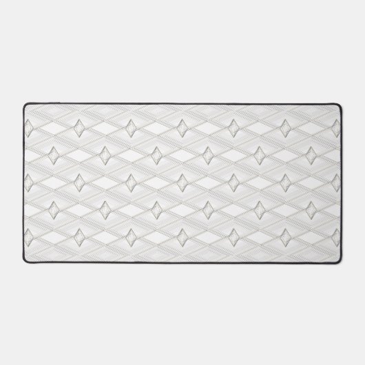 White Diamond Pattern Abstract Classy Geometric Bureaumat (Voorkant)