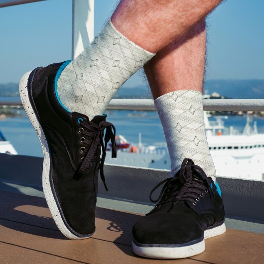 White Diamond Pattern Abstract Uniek Geometric Sokken