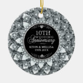 White Diamonds 10e bruiloft Jubileum Keramisch Ornament (Voorkant)