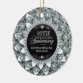 White Diamonds 10e bruiloft Jubileum Keramisch Ornament (Links)