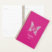 White Diamonds Butterfly, Script Name, Fuchsia Planner (Display)