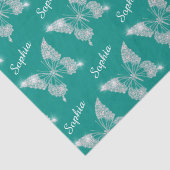 White Diamonds Butterfly Sparkle Script Naam, Blau Tissuepapier (Detail)