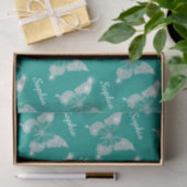 White Diamonds Butterfly Sparkle Script Naam, Blau Tissuepapier (Geschenk)