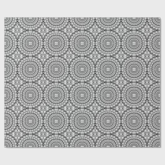 White Diamonds Circles Glitter Geometric Pattern Cadeaupapier (Vlak)