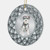 White Diamonds Lijst Minitur Schnauser Keramisch Ornament (Links)