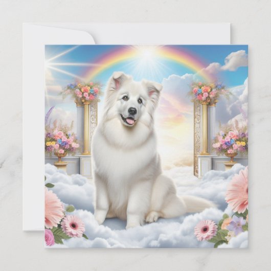 White Dog bij Rainbow Bridge in Heaven Art (Voorkant)