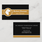 White Dog on Black & Ochre Dog Obedience Trainer Visitekaartje (Voorkant / Achterkant)