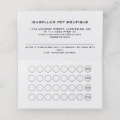 White Dog Paw on Black Pet Grooming Service Klantenkaartje (Binnenkant ongevouwen)