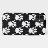 White Dog Paw Pattern met Paint Splatter Case-Mate iPhone Case (Achterkant (horizontaal))