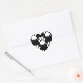 White Dog Paw Pattern met Paint Splatter Hart Sticker (Envelop)