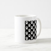 White Dog Paw Pattern met Paint Splatter Koffiemok (Voorkant rechts)