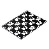 White Dog Paw Pattern met Paint Splatter Notitieboek (Linkerzijde)