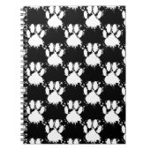 White Dog Paw Pattern met Paint Splatter Notitieboek (Voorkant)