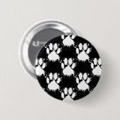 White Dog Paw Pattern met Paint Splatter Ronde Button 5,7 Cm (Voorkant /achterkant)