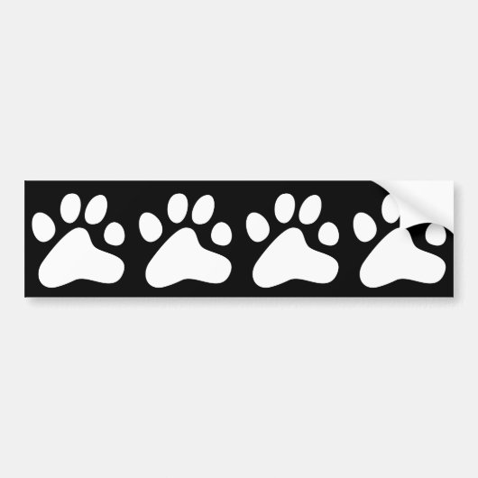 White Dog Paws Bumpersticker (Voorkant)