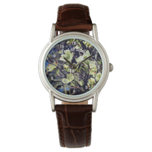White Dogwood Flower Blossom Personalized Horloge