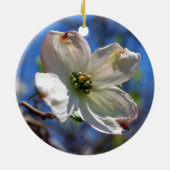 White Dogwood Flower ornament (Achterkant)