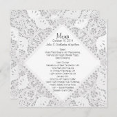 White Doily look Custom Wedding Menu (Voorkant / Achterkant)
