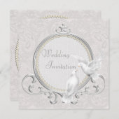 White Dots & Paisley Lace Faire-part de mariage (Devant / Derrière)