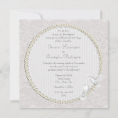 White Dots & Paisley Lace Faire-part de mariage (Dos)