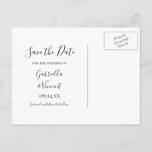 White Double Daffodil Spring Wedding Save the Date Aankondigingskaart (Achterkant)