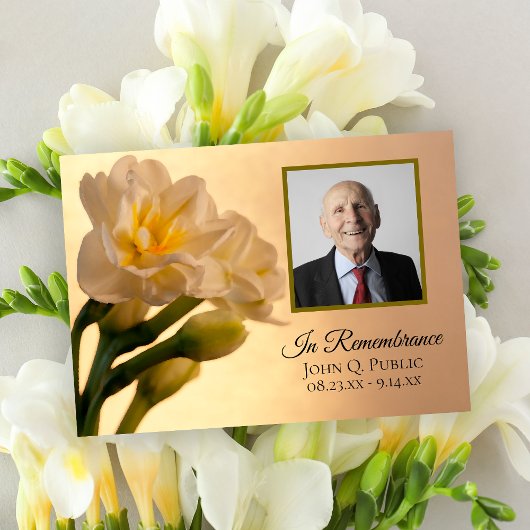White Double Daffodils Flowers Death Jubileum Kaart