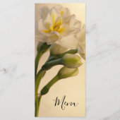 White Double Daffodils Spring Wedding Menu (Voorkant)