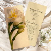 White Double Daffodils Spring Wedding Programme Programma