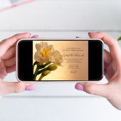 White Double Daffodils Wedding Rehearsal Dinner Kaart