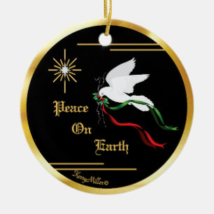 White Dove Ceramic Ornament