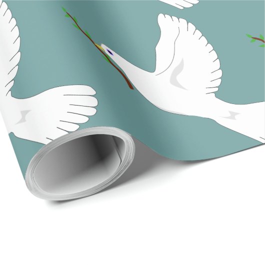 White Dove Christmas Gift Wrap Cadeaupapier (Rol Hoek)