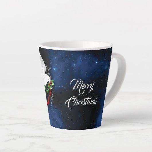 White Dove Christmas Small Latte Mug (Angle droit)