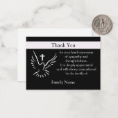 White Dove Et Cross Après Funérailles Merci Cartes (Devant/Arrière en situation)